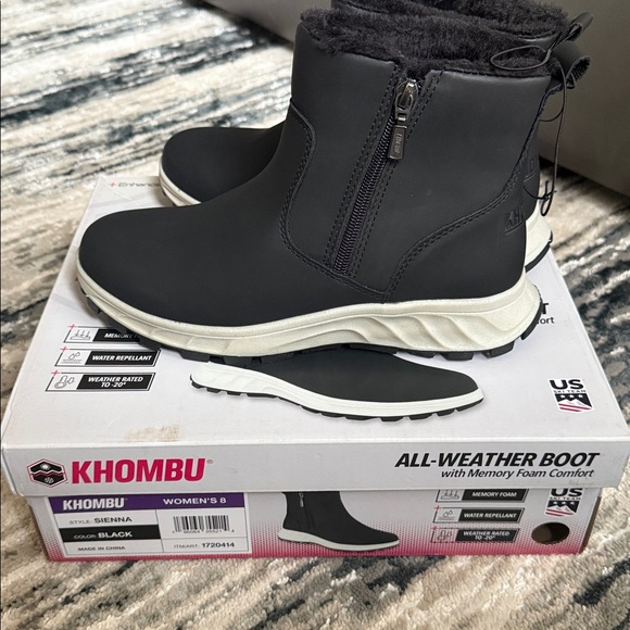 NEW !! Women’s Ladies Khombu All Weather Stylish Black Boots size 8 - Picture 1 of 5
